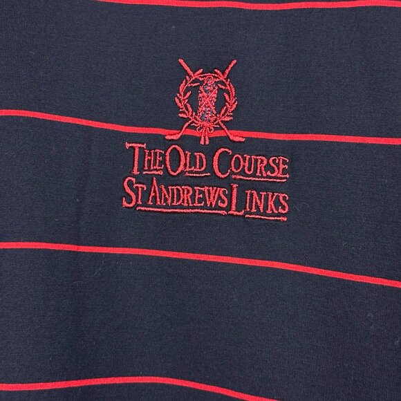 St. Andrews Links Tartan Collection Mens Golf Polo Blue Red XL Made in Italy - Picture 5 of 9